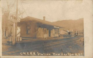 Hartford,  Ct C.  N.  E.  R.  R.  Station Foote Real Photo Post Card 1907