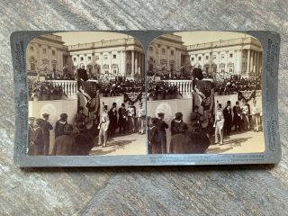 President Theodore Roosevelt Stereoview Delivering Inaugural Address Washington