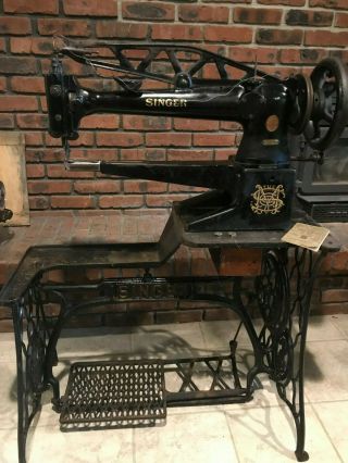 Industrial Singer 29k60 Cylinder Arm Long Arm Treadle Sewing Machine 29 - 4