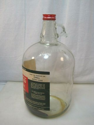 1960 ' s Coca Cola Fountain Syrup One Gallon Glass Jug Bottle w/ Paper Label B0844 2