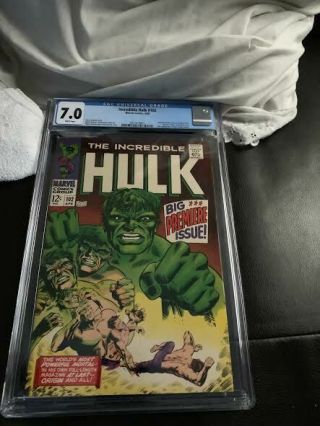 Incredible Hulk 102 Cgc 7,  0 White Pages,  4/68 Cert 2071413001