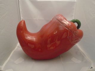 Clay Art Chili Peppers Stoneware Cookie Jar