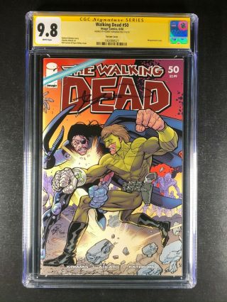 Walking Dead 50 Cgc 9.  8 Signed By Robert Kirkman Variant Wraparound Cover