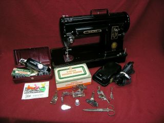 1954 Singer 301a Slant Sewing Machine W/pedal/buttonholer/attachments/zigzagger