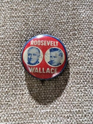 F.  D.  R.  And Henry Wallace - 1940 Campaign - Jugate Button - Litho 1 "