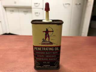 Vintage Archer Petroleum 4 Ounce Penetrating Oil Can - Aircraft Locks Gun Oil