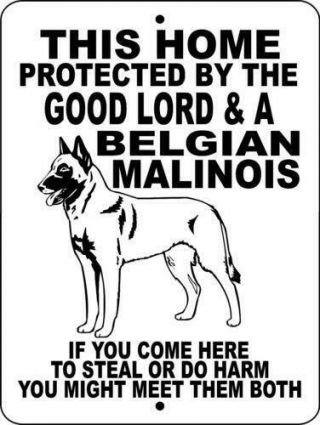 4014 Belgian Malinois Aluminum Dog Sign 9 X 12