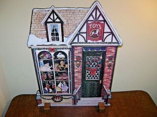 The Toy Shop Back Drop Display W/ Stand For Byers Choice Carolers 1995