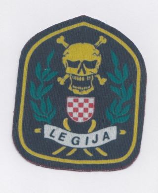 Croatia Army Hos Legija Ustasa Skull & Crossbone Sleeve Patch
