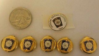 Order Of Mark Master Mason Button Covers & Oregon Grand Chapter Lapel Pin