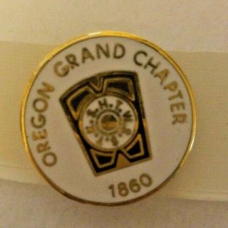 Order Of Mark Master Mason button covers & Oregon Grand Chapter lapel pin 2