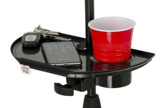 Black Frameworks Microphone Stand Accessory Tray With Drink Holder Toys