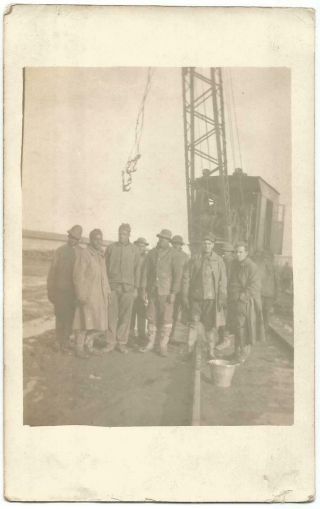 Ww1 World War 1 France Army Railroad Crane Detail Rppc Real Photo C.  1918