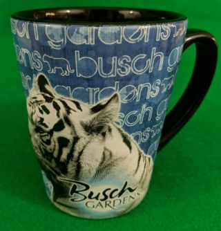 Busch Gardens Large Coffee Mug Cup 3d White Tiger Endangered Species Euc