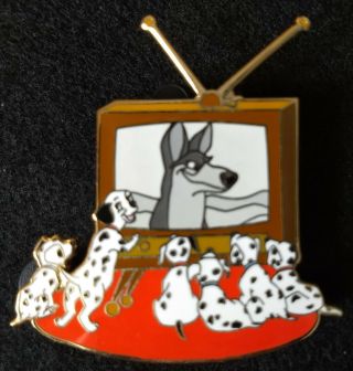 Dalmatian Puppies Watching Tv 101 Dalmations Disney Pin Le500