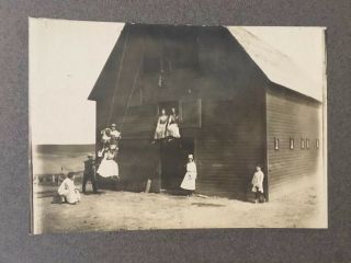 Old Barn W/ Swing - Girls - Wolbach Ne Old Cabinet Photo - Early 1900’s Barn Loft