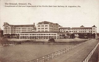 Fl 1900’s Florida The Ormond Hotel At Ormond Fla Fec Railway Land Dept Postcard