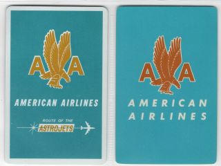 2 Single Swap Playing Cards; American Airlines