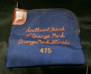 Old Rifkin Safety Sac Money Bag W Zipper/lock/keys - Southeast Bank Orange Park,  Fl