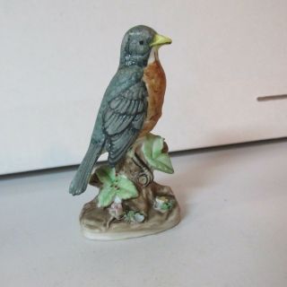 Robins Figure Statue Ceramic - Porcelain Hand Painted Made In Taiwan