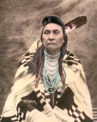 Chief Joseph Native American Indian Nez Perce 11x14 " Hand Color Tinted Photo