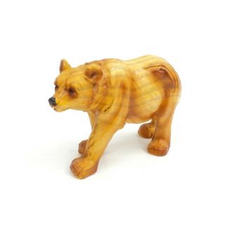 Small Black Bear Figurine Faux Carved Wood Grizzly Bear Collectible Statue
