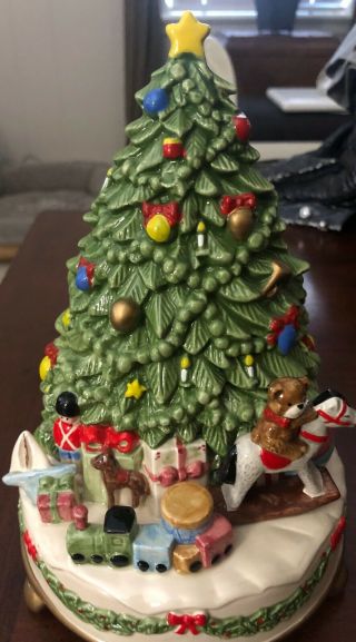 Otagiri Music Box Ceramic Christmas Tree With Toys