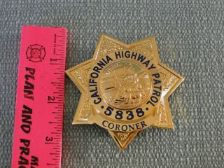 Chp California Highway Patrol Obsolete Coroner Shield Star