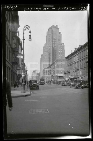 1928 Lexington Ave 60th St Manhattan Nyc York City Old Photo Negative 663b