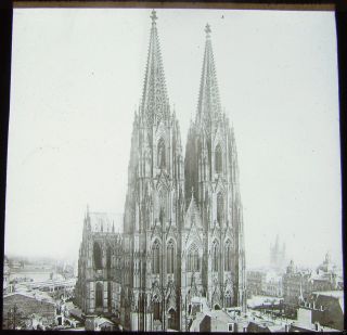 Rosch Glass Magic Lantern Slide Cologne Cathedral C1900 Germany