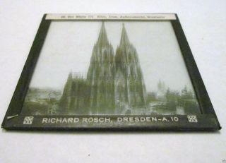 ROSCH Glass Magic lantern slide COLOGNE CATHEDRAL C1900 GERMANY 2