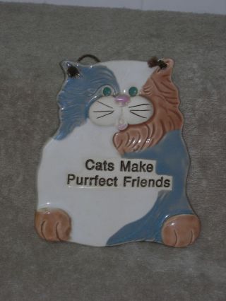 Smokey Mountain Pottery 1994 Cats Make Purrfect Friends
