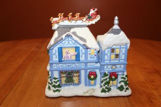 Partylite P8651 Night Before Christmas Musical Tealight House Box Euc