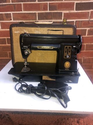Singer 301a Sewing Machine Black W/case & Pedal Serial Na211198