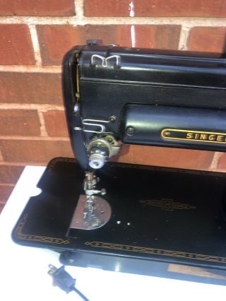 Singer 301A Sewing Machine Black W/Case & Pedal Serial NA211198 3