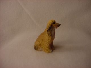 Afghan Hound Tan Brown Dog Hand Painted Miniature Resin Figurine Small Mini