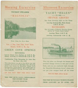 St.  Johns River Day Line Brochure Steamer Magnolia Yacht Helen Independent Line 2