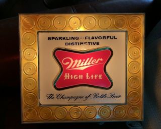 Vintage Miller High Life Lighted Beer 17 " Lighted Gas Oil Sign