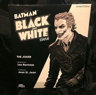 Batman Black & White Dc Statue Of The Joker Designed By Lee Bermejo