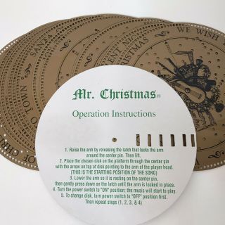 Mr.  Christmas Symphonium Music Box 14 Replacement 7” Discs Christmas And Others