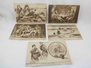 Ww1 Five Bruce Bairnsfather Bystander Series 5 Fragments From France Postcards