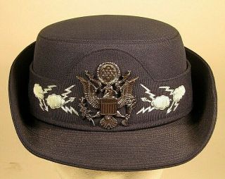 Usaf Us Air Force Female Field Officer Dress Blues Hat Cap 23 1/2 7 1/2 60