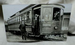 1911 Rppc Postcard Rochester Ny Trolley Electric Railroad Car Sea Breeze