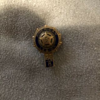 Wwi American Legion 40 8 Screw Lapel Hat Pin Blue Gold