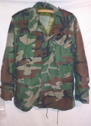 Woodland Camo M65 Field Jacket With Liner Size Small/regular