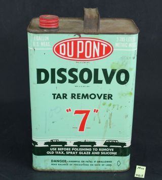 Vintage Dupont Dissolvo 7 Tar Remover 1 Gallon Can - 463