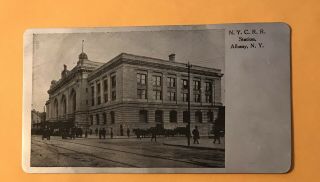 Albany York Ny Postcard 1907 - 15 Metallic Tin N.  Y.  C.  R.  R.  Railroad Station