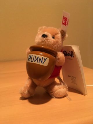 Steiff Plush Bear Winnie The Pooh Honey Pot Ornament Limited Edition
