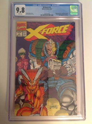 Cgc 9.  8 X - Force 1 Newsstand Variant 1991 Deadpool Cable Domino Liefeld Art