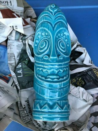 Polynesian Village Resort Tiki Mug 2nd Edition Rare Disney Blue